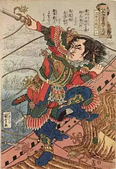 日本江户时代浮世绘大师歌川国芳的《通俗水浒传豪杰百八人物图》