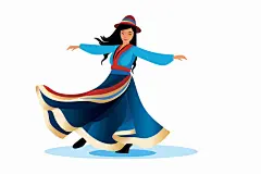 藏族人物西藏素材少数民族人物插画