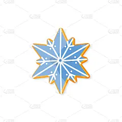 矢量插图。孤立的姜饼星与白糖