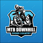 Vector downhill bicycle sports logo