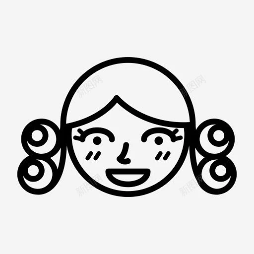 烫发脸女孩图标 免费下载 页面网页 平面电商 创意素材-花瓣网
