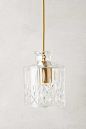 Hand-Cut Decanter Pendant Lamp, Square