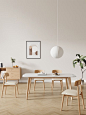 奶油风岩板餐桌椅组合北欧小户型原木饭桌家用长方形日式实木桌子-淘宝网