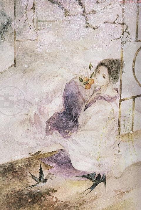 古风手绘插画画集水彩人物上色素材插画绘画...