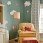 Hot air balloon with Clouds  nursery decor