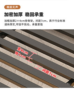 铁艺床双人床现代简约1.8米意式悬浮床铁床加厚加固1.5单人铁架床-tmall.com天猫