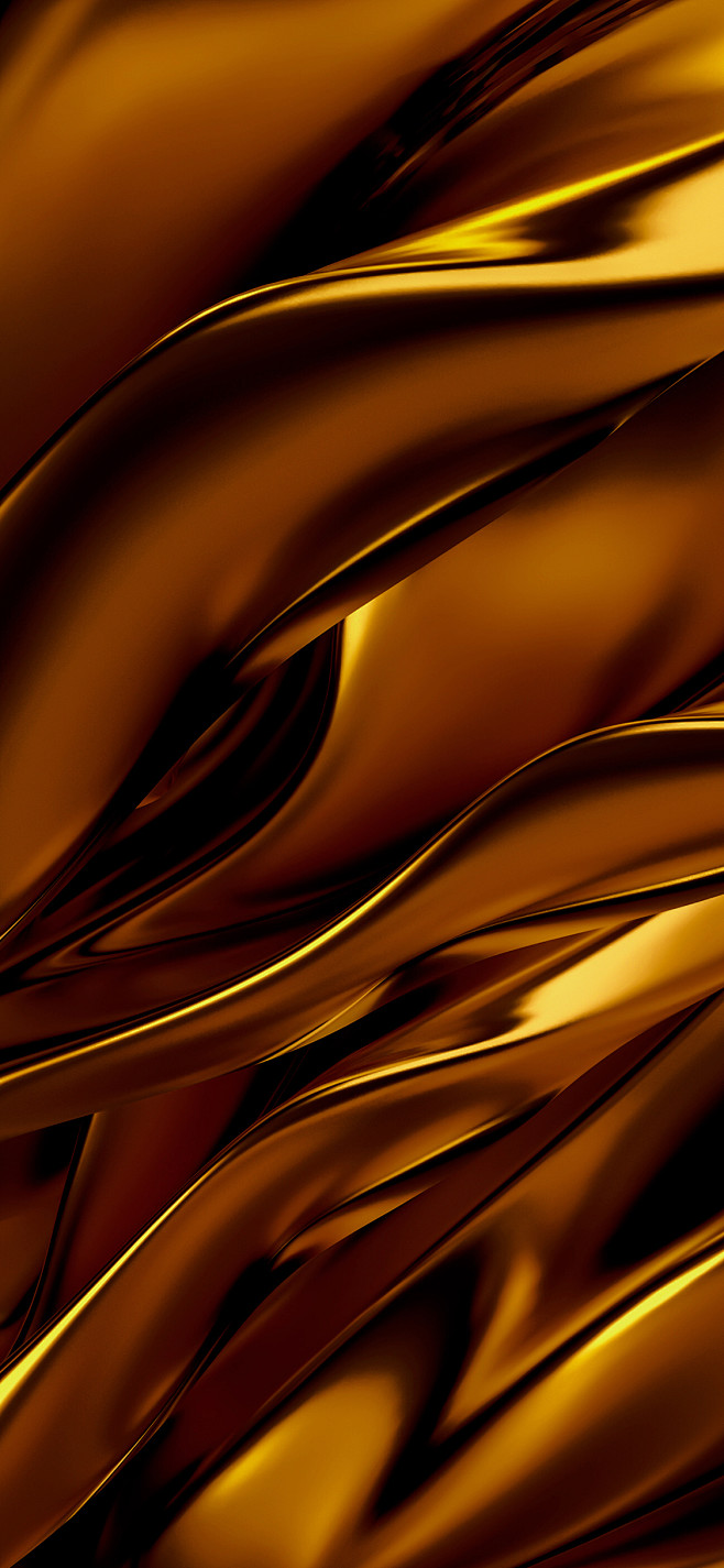 流金 黄色 金属 柔和 流动 抽象