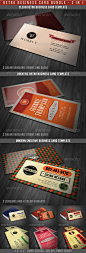 Print Templates - Retro Business Cards Bundle | GraphicRiver