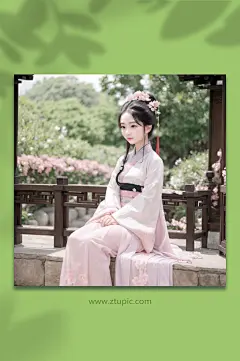 数字艺术古风少女插画-众图网