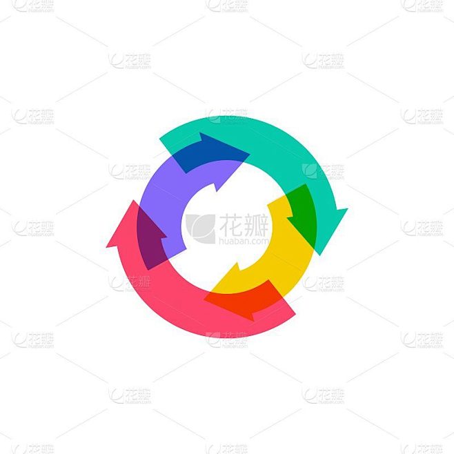 彩色的循环矢量图标插图