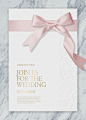 高档婚礼邀请函请柬卡片贺卡模版丝带背景海报PSD分层设计素材-淘宝网