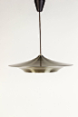 Ejnar B. Mielby; Brass-Plated Aluminum Ceiling Light for Lyfa, 1974.: 