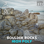 High poly Boulder Rock 230418
