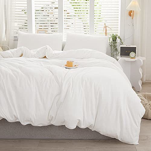 Suite White Duvet Cover Set – 100% Cotton, Quilted Jersey main image 1