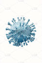 冠状病毒2019-ncov流感感染3D医学插图。冠状病毒的3 d渲染。图示显示流行病毒的结构。危险的