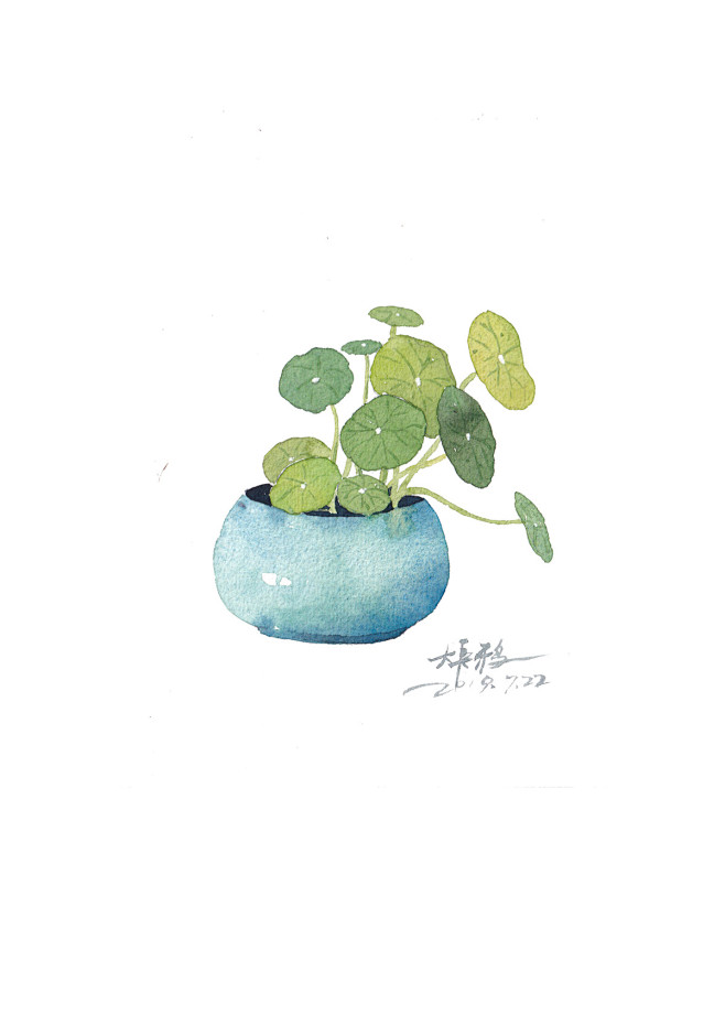 治愈系植物绘·二_大长鸦水彩__插画师作...