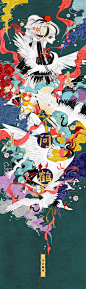 华风少女中国娘，中国文化遗产拟人-问鹤   
微博@娃娃工厂李欢