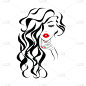 红色,品牌名称,标志,女人,美,发型,嘴唇,绘画插图,人的脸部,发型屋