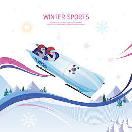 双人雪车 滑冰滑雪 冰雪天地 运动插图插...