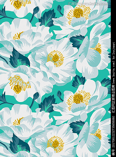 中国风花型水墨底纹纹样花卉数码印花菊花家纺图案抱枕图案服装花型