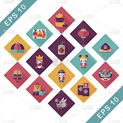中国新年图标集