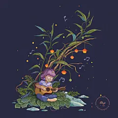 遇见「宫灯百合」Chinese-lantern-lily_叶小胖YXP__插画师作品_涂鸦王国gracg.com