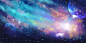 星地球空手绘唯美星空背景原创插画海报