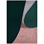 Foil Green and Pink Area Rug in Hand-Tufted Wool and Botanical Silk by Rug'Society For Sale at 1stdibs