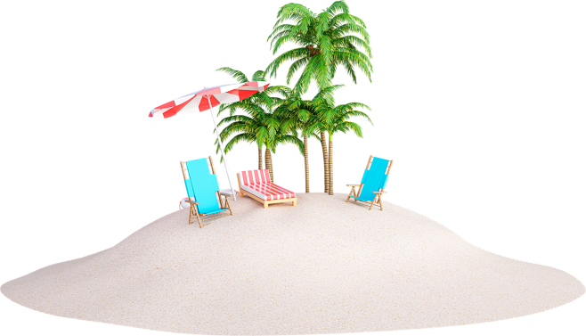 [模库]沙滩椰子树 夏日度假