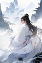 AI数字艺术古风女生插画-众图网