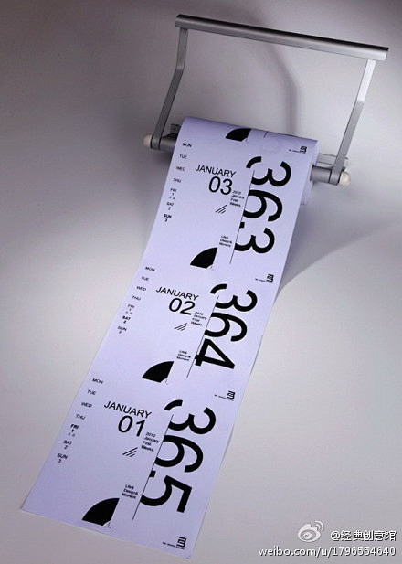 经典创意馆：这款造型像卷筒纸的日历表，设...