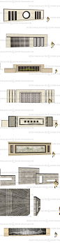 SU组合景墙Sketchup 景观模型新中式新亚洲现代特色景墙02+03-淘宝网