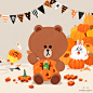 BROWN PIC | GIFs, pics and wallpapers by LINE friends : image,brown,cony,sally,edward,halloween