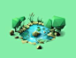 Low poly pond