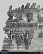 Zandalar Troll Buildings, Jimmy Lo : These are a few concepts exploring what the Zandalari Troll architecture looks like.  They helped establish initial look and feel and then other artists both 2d and 3d would develop these further.  Ashleigh Warner did