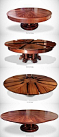 The Fletcher Capstan Table expands by simply spinning the table top - a beautiful and ingenious design