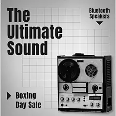 Retro Bluetooth Audio Boxing Day Sale Ecommerce Product Image