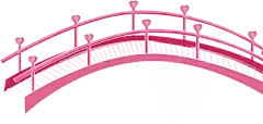 手绘一条粉红色的桥透明素材