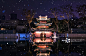 南京夫子庙夜晚雪景正版图片素材