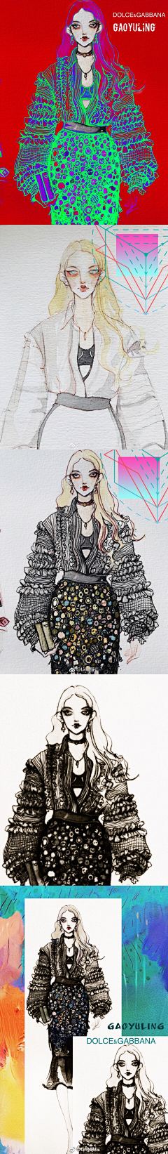 妖孽daidai采集到时装插画