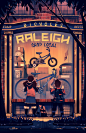 Raleigh Holiday Poster : In 2014, I had the distinct honor and privilege of doing illustration work 
for Raleigh USA.  The project was to create a series of posters for a new 
generation while capturing the timeless qualities that make Raleigh and 
their 