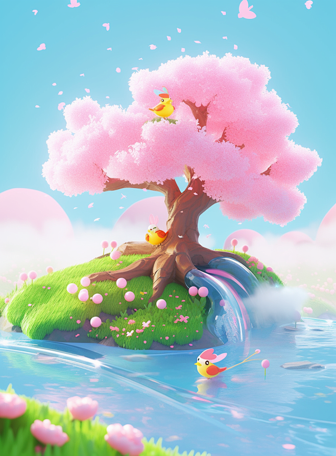 the small tree has a...