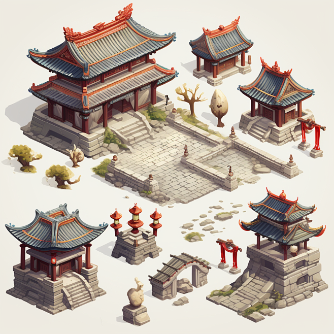 中国风场景素材02 (27)-花瓣网
