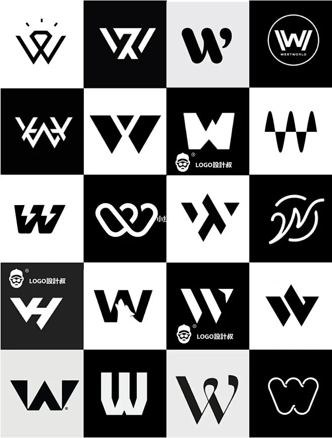 灵感采集⭐300个字母 W元素图形log...