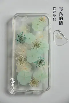 雪与亮苹果ipone6sDIY手工干花滴胶手机壳真花押花-薄荷软糖-淘宝网