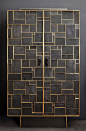 PHOENIX CABINET Bronze, charred wood and silicified wood