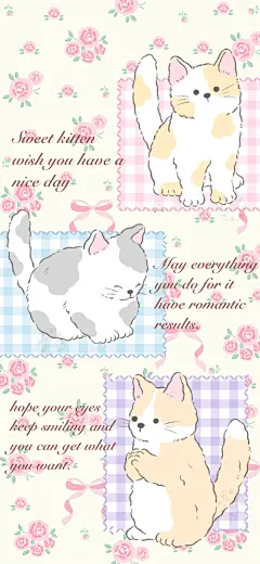 手帐风格纹猫咪丨原创壁纸分享 - 小红书