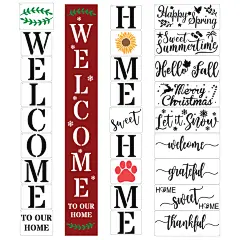 新款PET手绘墙绘欢迎字母模板套装 DIY塑料镂空welcome绘画模板