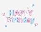 C4D快乐Happybirthday免抠png素材_新图网ixintu.com