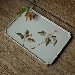 景德镇全手工釉下彩手绘杨梅鸢尾花方壶承壶垫干泡台陶瓷功夫茶具-淘宝网
